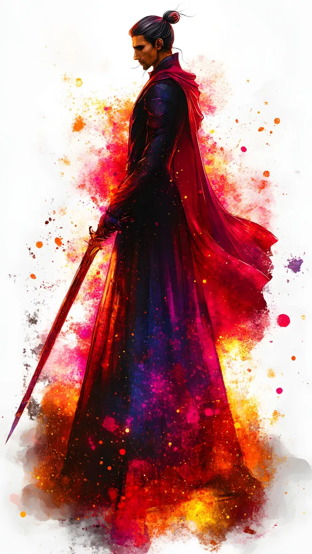 Red, Fictional character, Costume design, Costume, Cloak, Fashion illustration, CG artwork, Animation, Graphics, Fiction