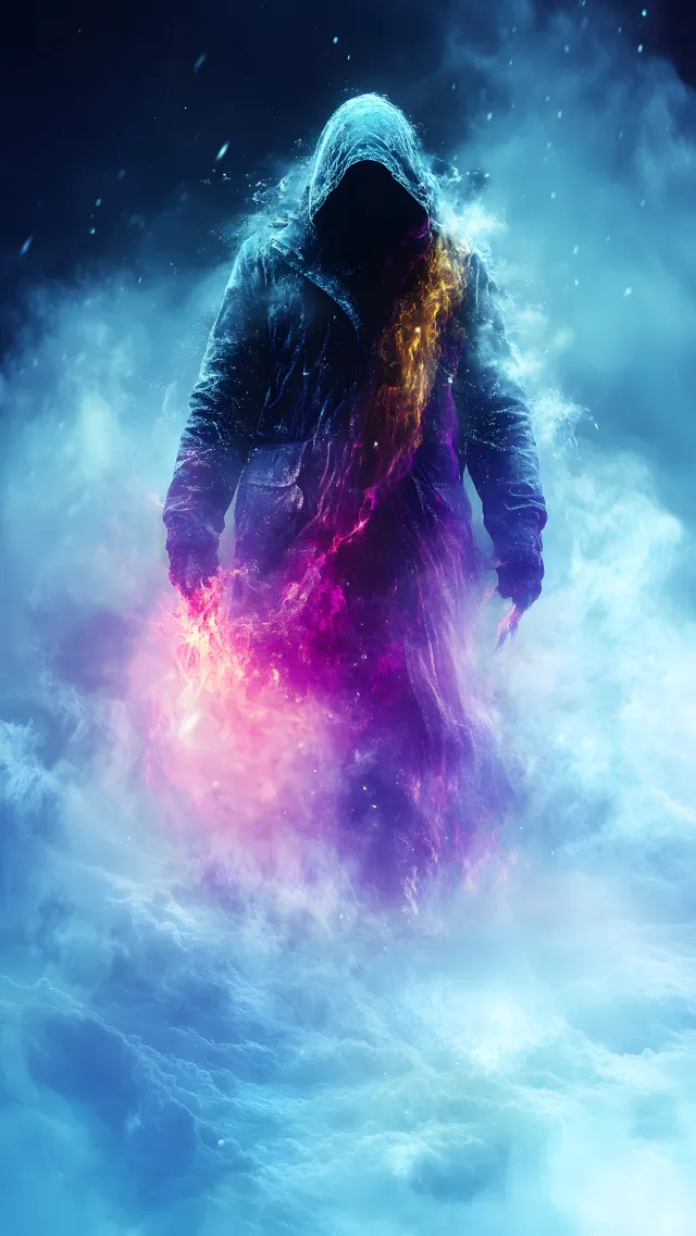 Fictional character, Hood, Lens flare, CG artwork, Universe, Star, Graphics, Animation, Graphic design, Science