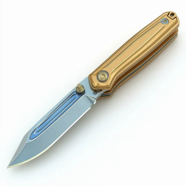 Blade, Metal, Tool, Titanium, Utility knife, Household hardware, Knife, Leather, Handle, Steel, Everyday carry, Brass