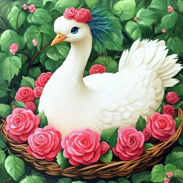 Bird, Beak, Pink, Landfowl, Ducks, Rose family, Feather, Rose, Phasianidae, Paint, Watercolor painting, Cut flowers, Animation