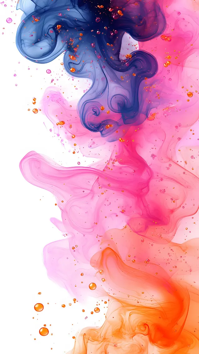 Red, Pink, Orange, Art Paint, Watercolor painting, Paint, Smoke, Graphics, Graphic design, Modern art, Dye