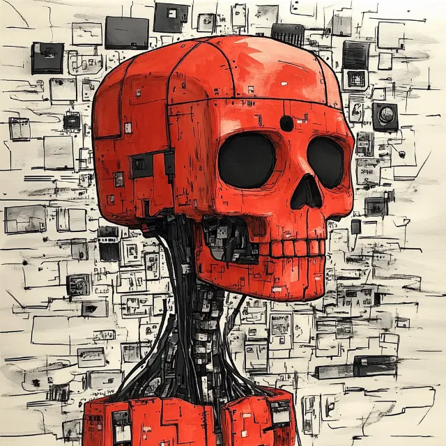 Red, Bone, Skull, Illustration, Graphics, Design, Graphic design