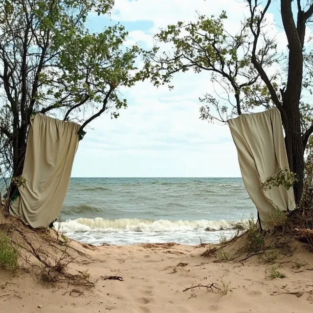 Sand, Trunk, Beach, Shade, Twig, Shore, Linens, Coast, Tropics, Shadow, Wind, Caribbean, Outdoor furniture