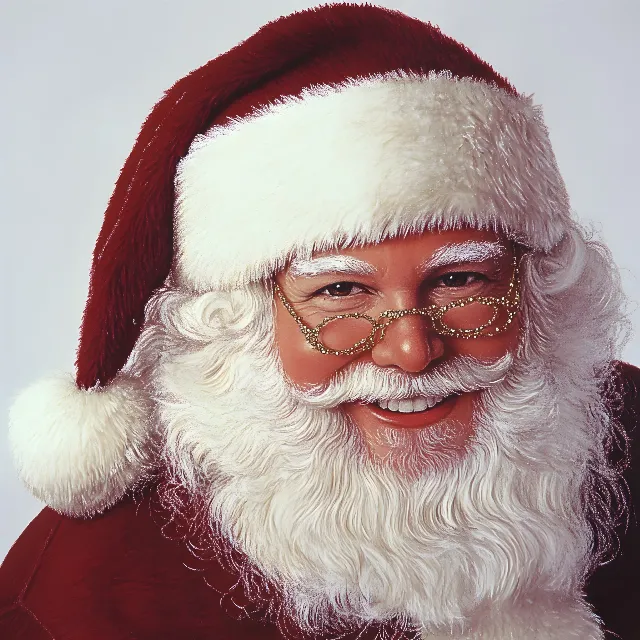 Facial hair, Beard, Cheek, Santa Claus, Moustache, Nose, Christmas Day, Happiness, Headgear, Fictional character, Facial expression, Event, Fur clothing, Hat, Wrinkle, Costume Hat, Holiday, Christmas Eve, Pleased, Elder