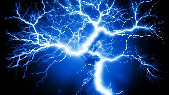 Atmosphere, Thunder, Light, Azure, Lighting, Electricity, Water, Sky, Line, Lightning, Thunderstorm, Electric blue, Geological phenomenon, Space, Gas, Art, Darkness, Technology, Pattern, Meteorological phenomenon