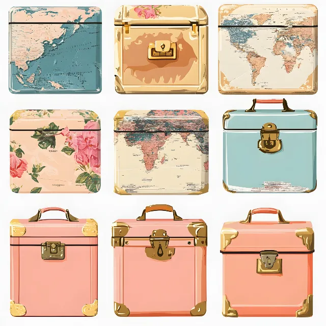 Suitcase, Retro style, Baggage