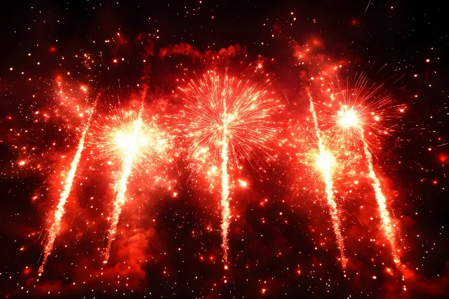 Fireworks, Red, Event, Night, Midnight, Darkness, Festival, New Year, New Year's Eve, Pollution, Diwali, Holiday, New Year's Day, Fête, Chinese New Year, Ceremony, Independence Day, Sparkler, Celebrating