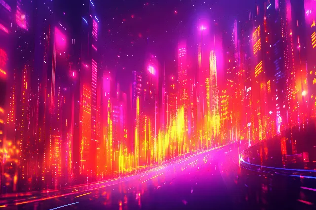 Red, Neon, Graphics, Graphic design, Lens flare, Cityscape, Visual Effect Lighting, Night